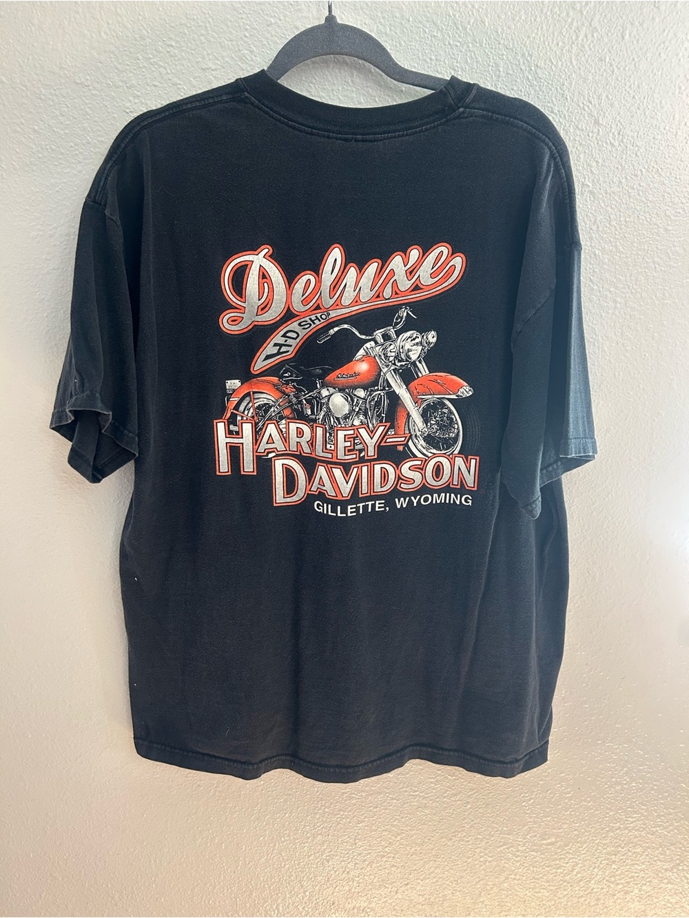 Vintage Harley Davison USA Eagle Wolf Bear Wyoming Tshirt Mens Size XL - Picture 5 of 9